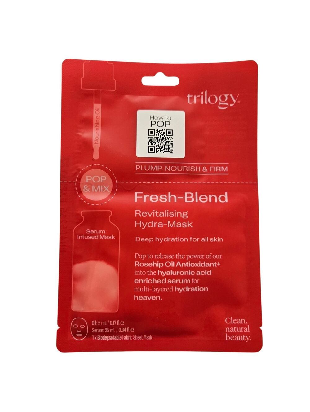 Trilogy Fresh-Blend Revitalising Hydra-Mask 1.01 oz Hydrating Face Mask New